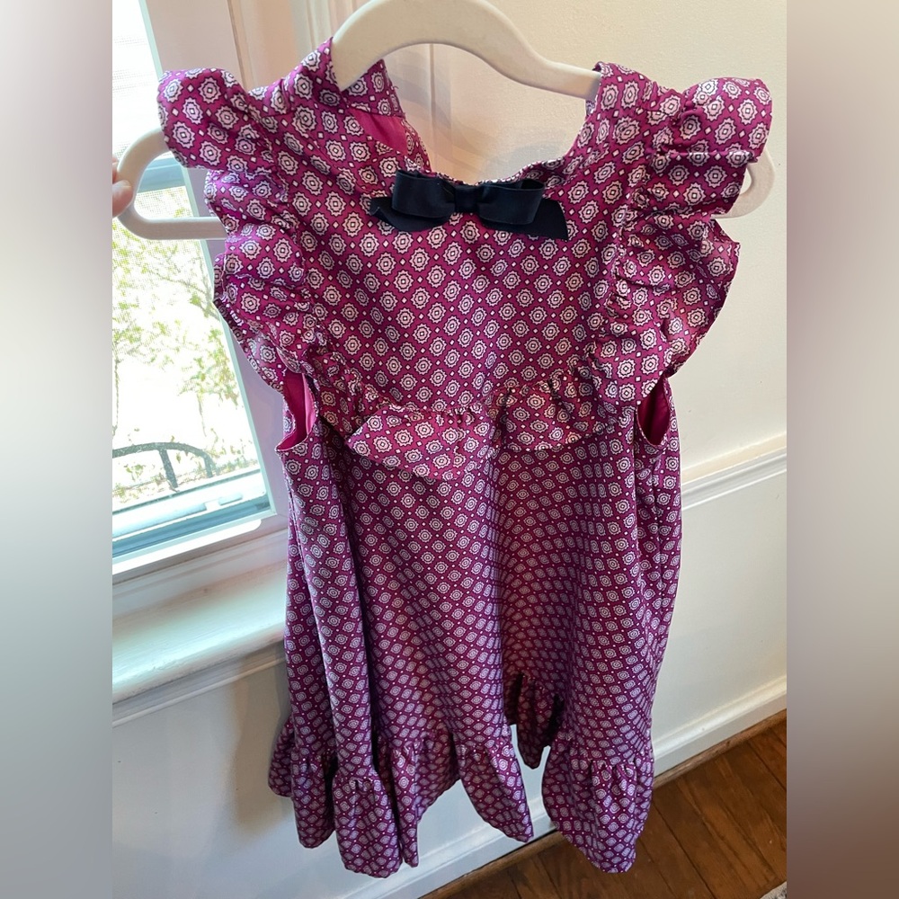 Janie and Jack Purple and Navy Geometric Dress